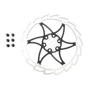 Single Piece Rotor, solid braking band,available with coloured centre, Black