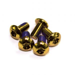 Pack Of 6 Clarks Anodised Rotor Bolts in gold